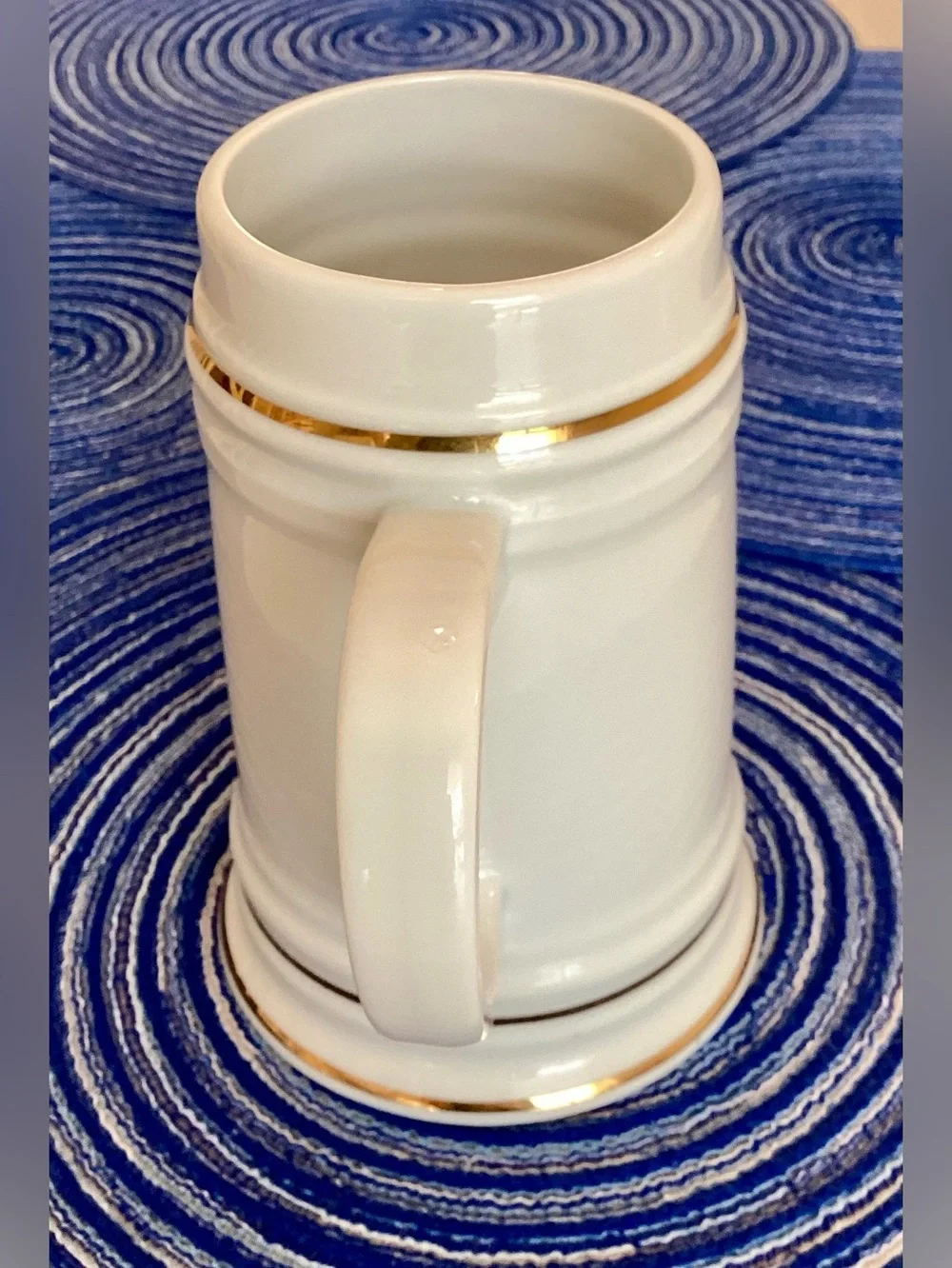 WF Lellenfeld 1994 Porcelain Beer Stein Bavaria Germany Coat of Arms Gold Edging